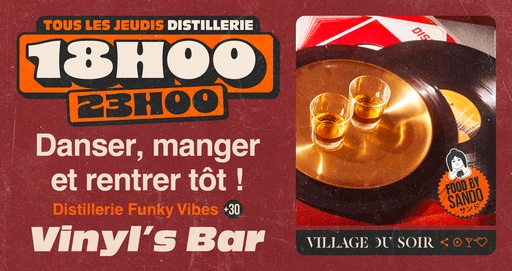 18h00-23h00 ● Vinyl’s Bar
